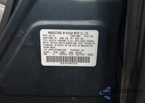 2011 Infiniti M37X из США, поврежденный, VIN JN1BY1AR1BM372336